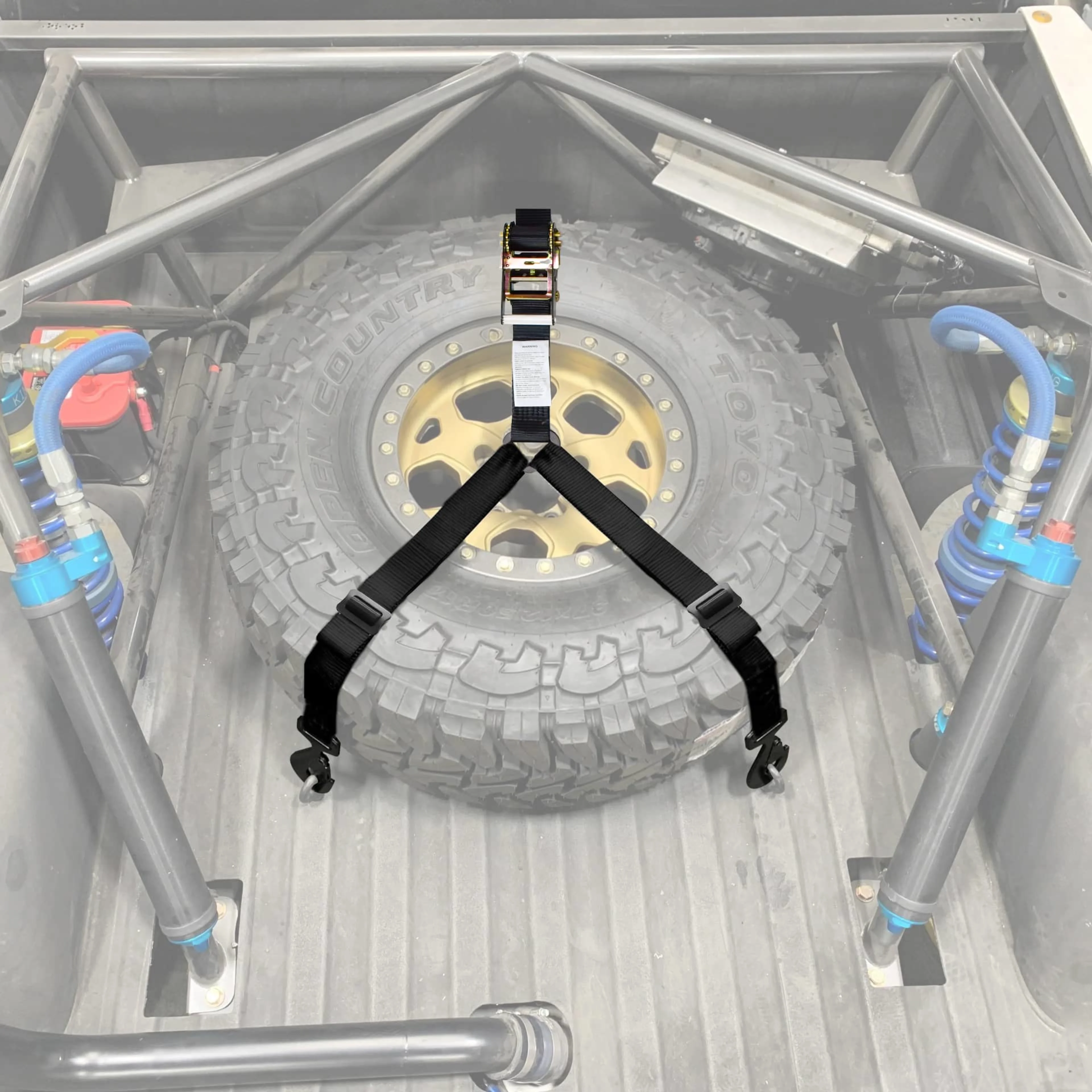 50mm 3-Point Spare Tyre Tie-Down Y-Strap with Snap Hooks