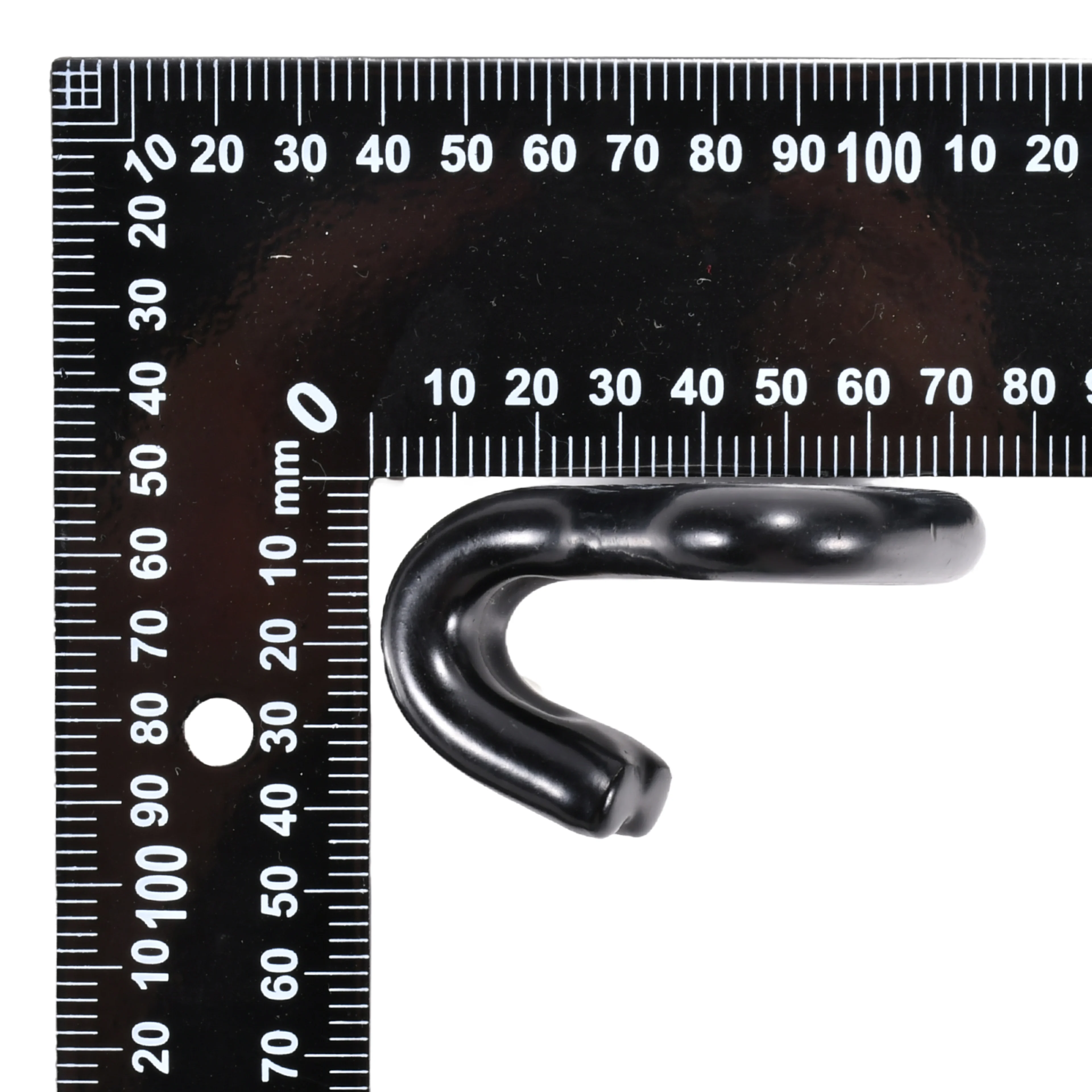 38mm Black Plated Double J Hook - 2000kg Breaking Strength