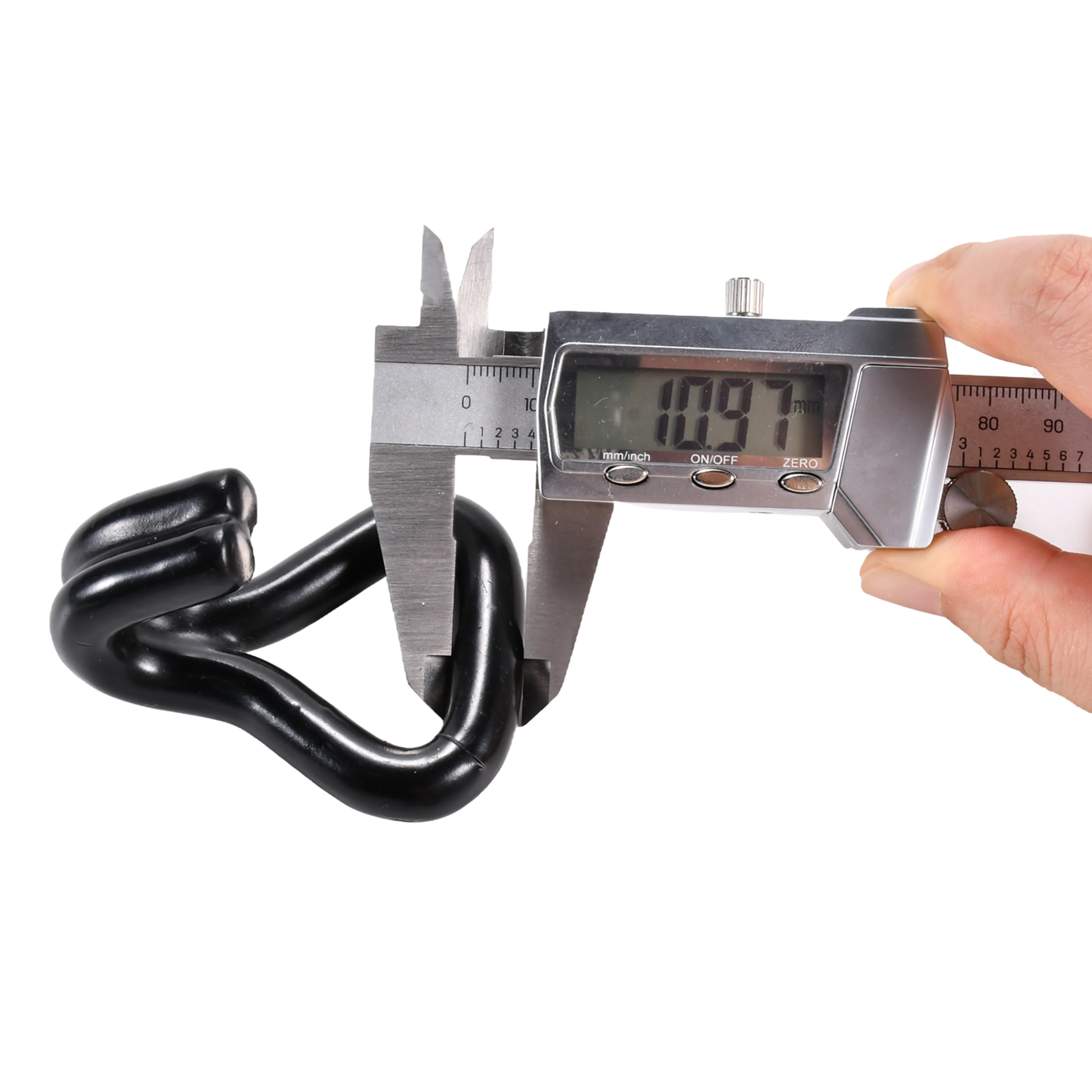 38mm Black Plated Double J Hook - 2000kg Breaking Strength