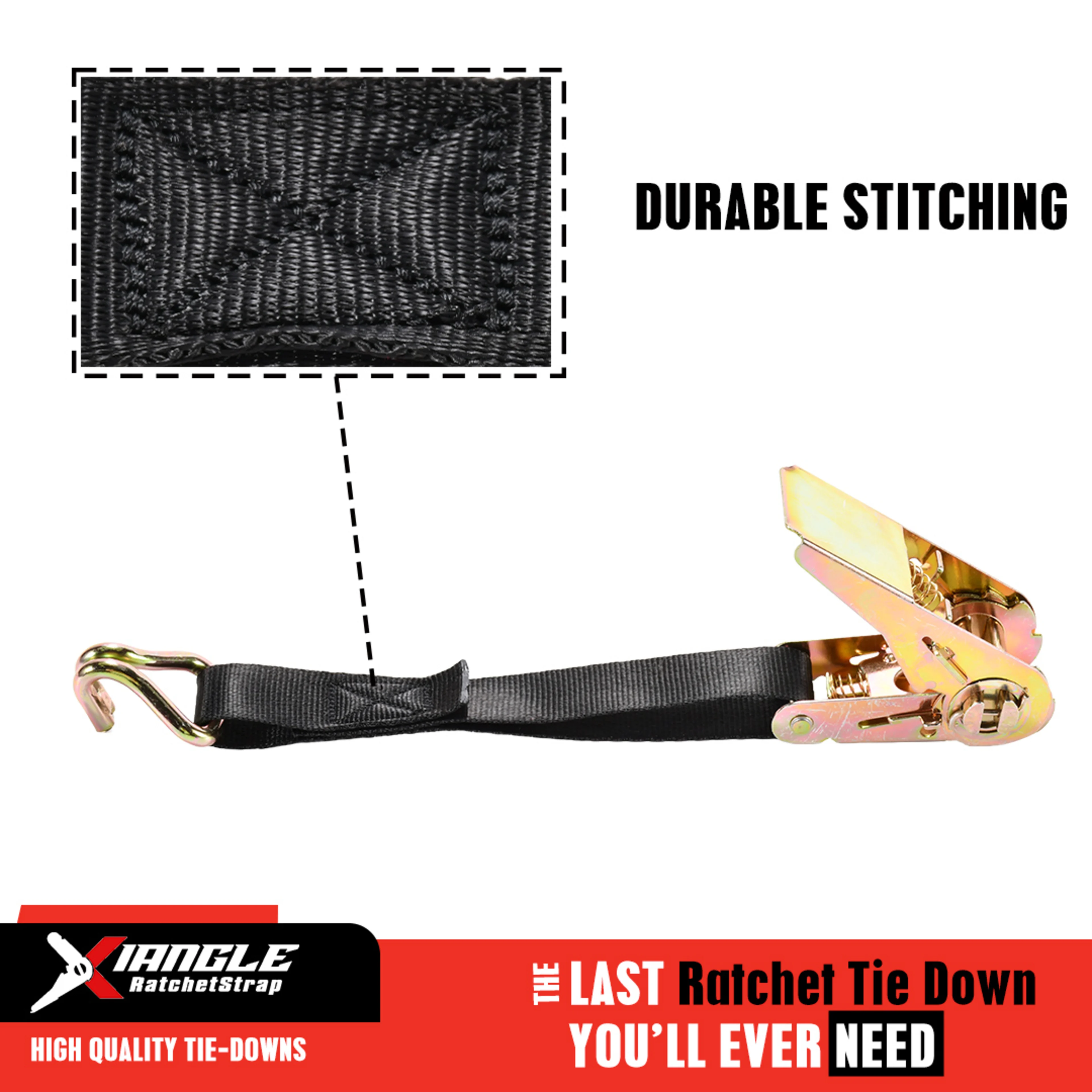 25mm Zinc Plated Ratchet Strap with Double J-Hooks - 800kg BS