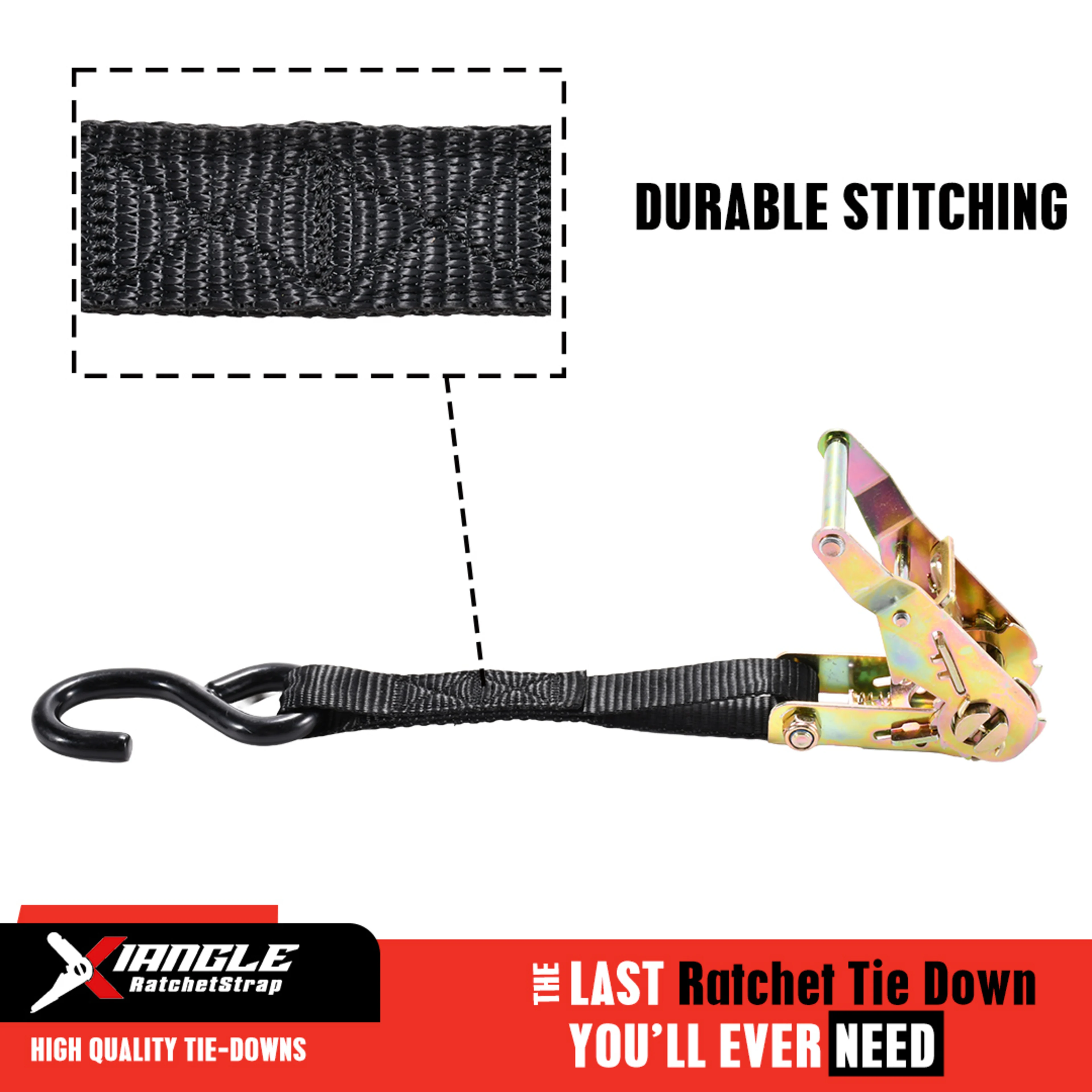 27mm Heavy-Duty Ratchet Strap with S-Hooks - 1500kg BS