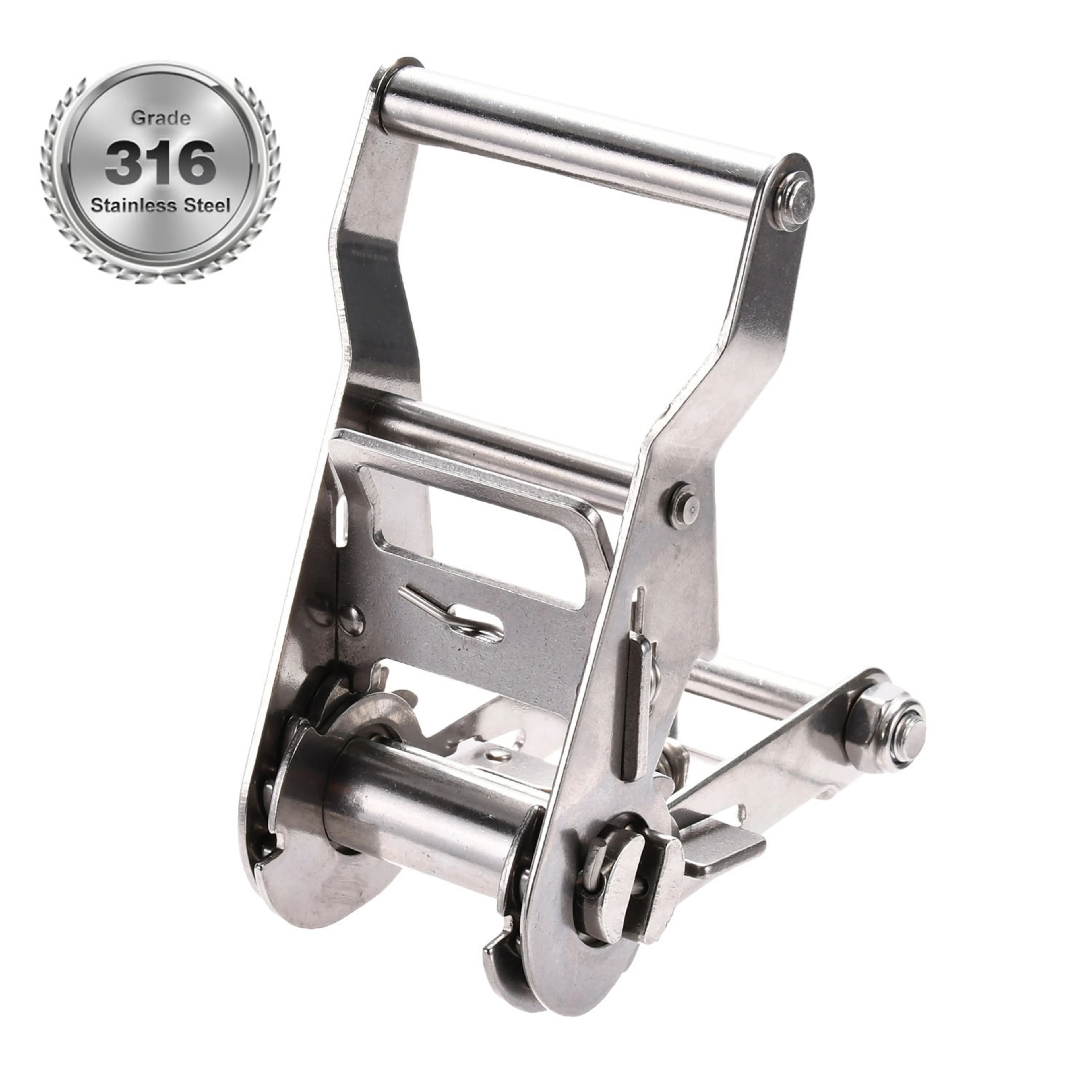 1-1/16" 316 Stainless Steel Short Wide Handle Ratchet Buckle