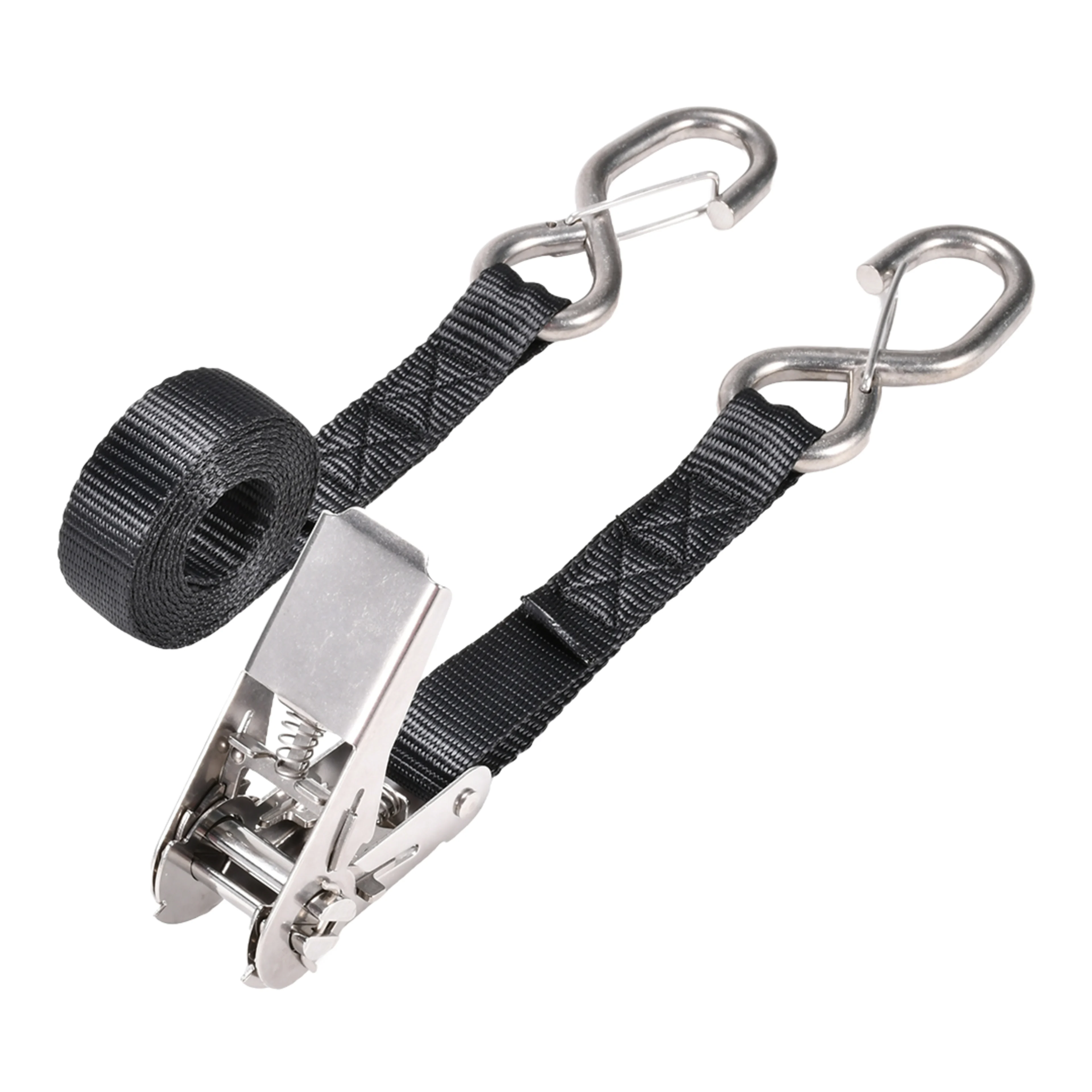 25mm 304 Stainless Steel Ratchet Strap with Locking S-Hook - 800kg BS