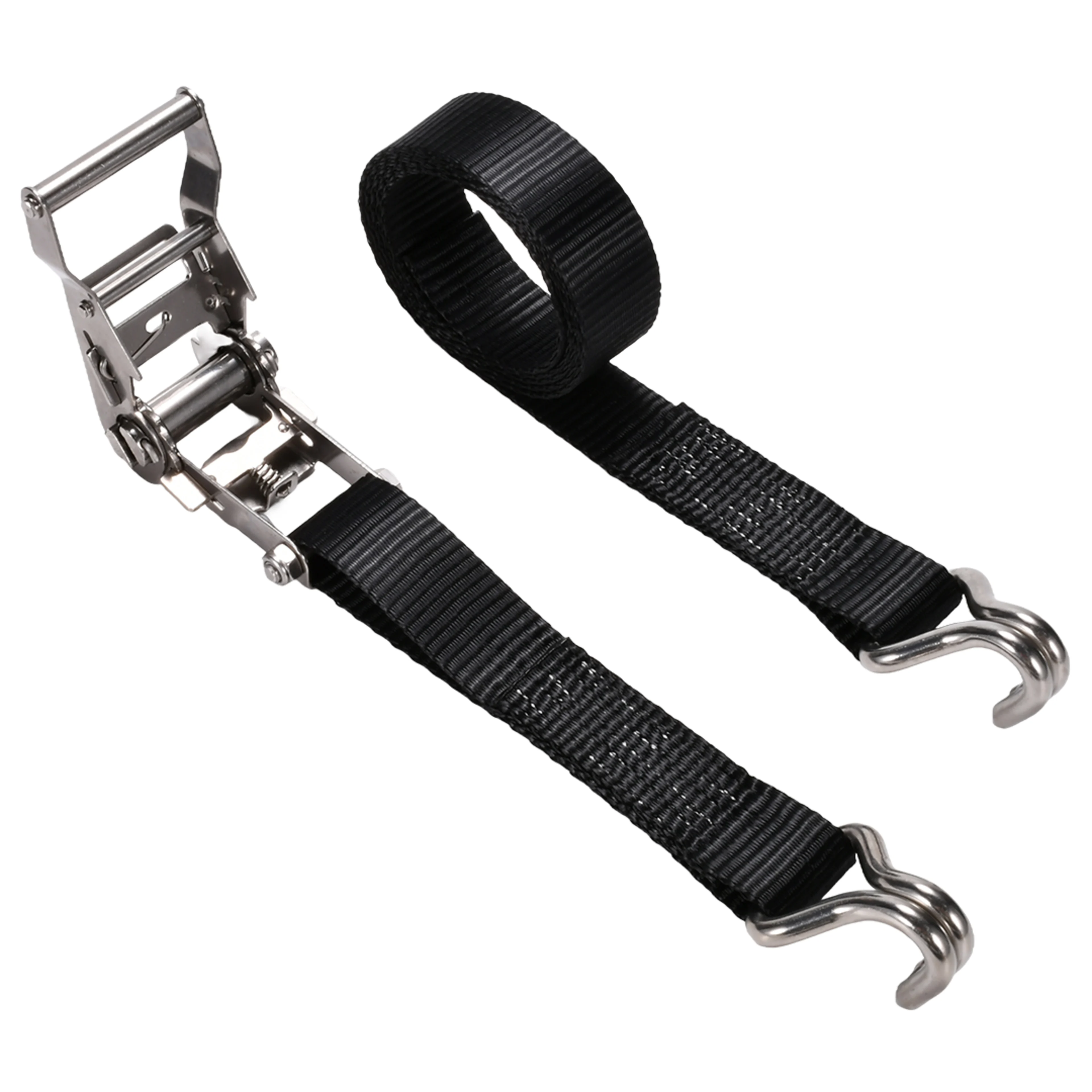 38mm 304 Stainless Steel Ratchet Strap with Double J-Hook - 2000kg BS