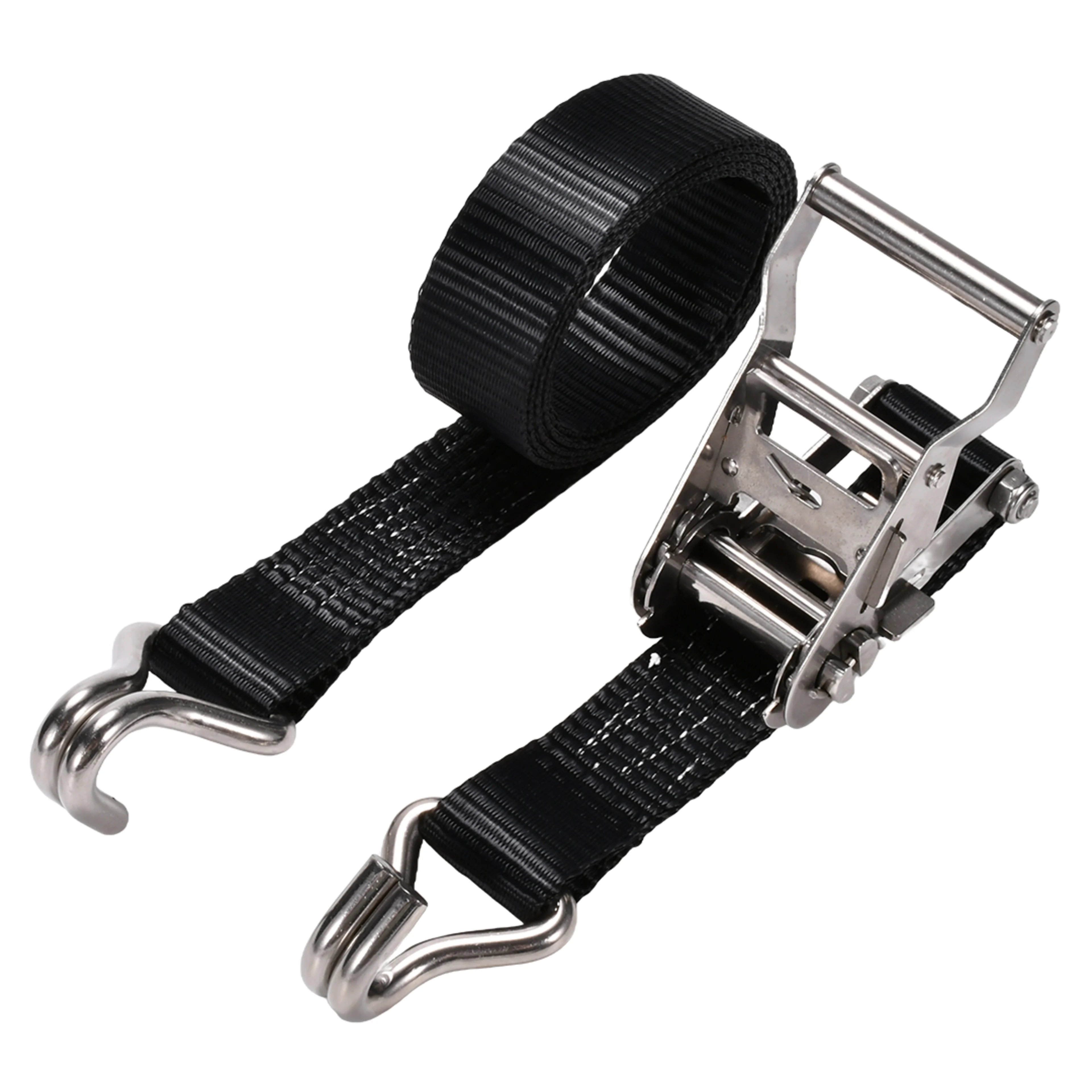 38mm 304 Stainless Steel Ratchet Strap with Double J-Hook - 2000kg BS