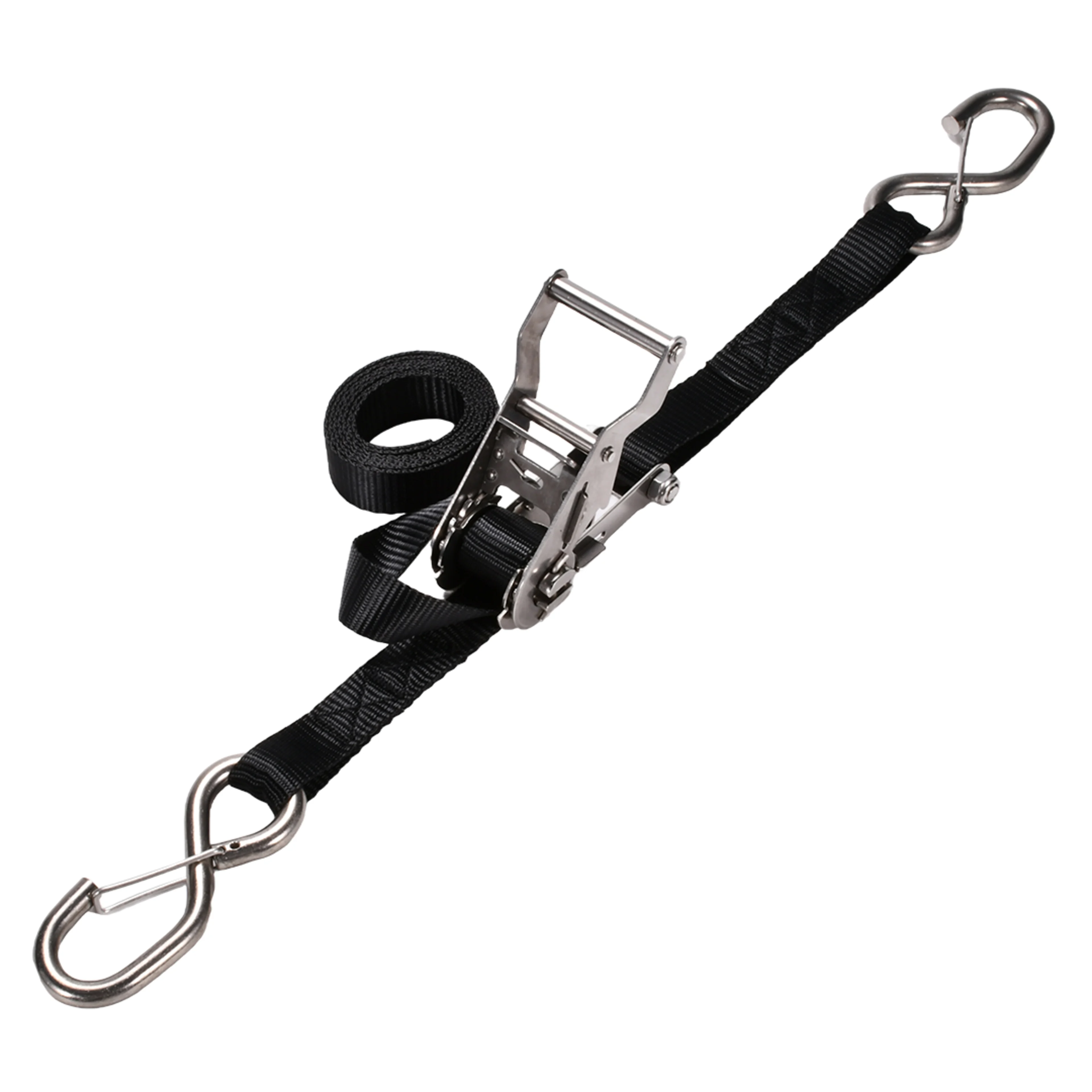 27mm 304 Stainless Steel Ratchet Strap with Locking S-Hook - 800kg BS