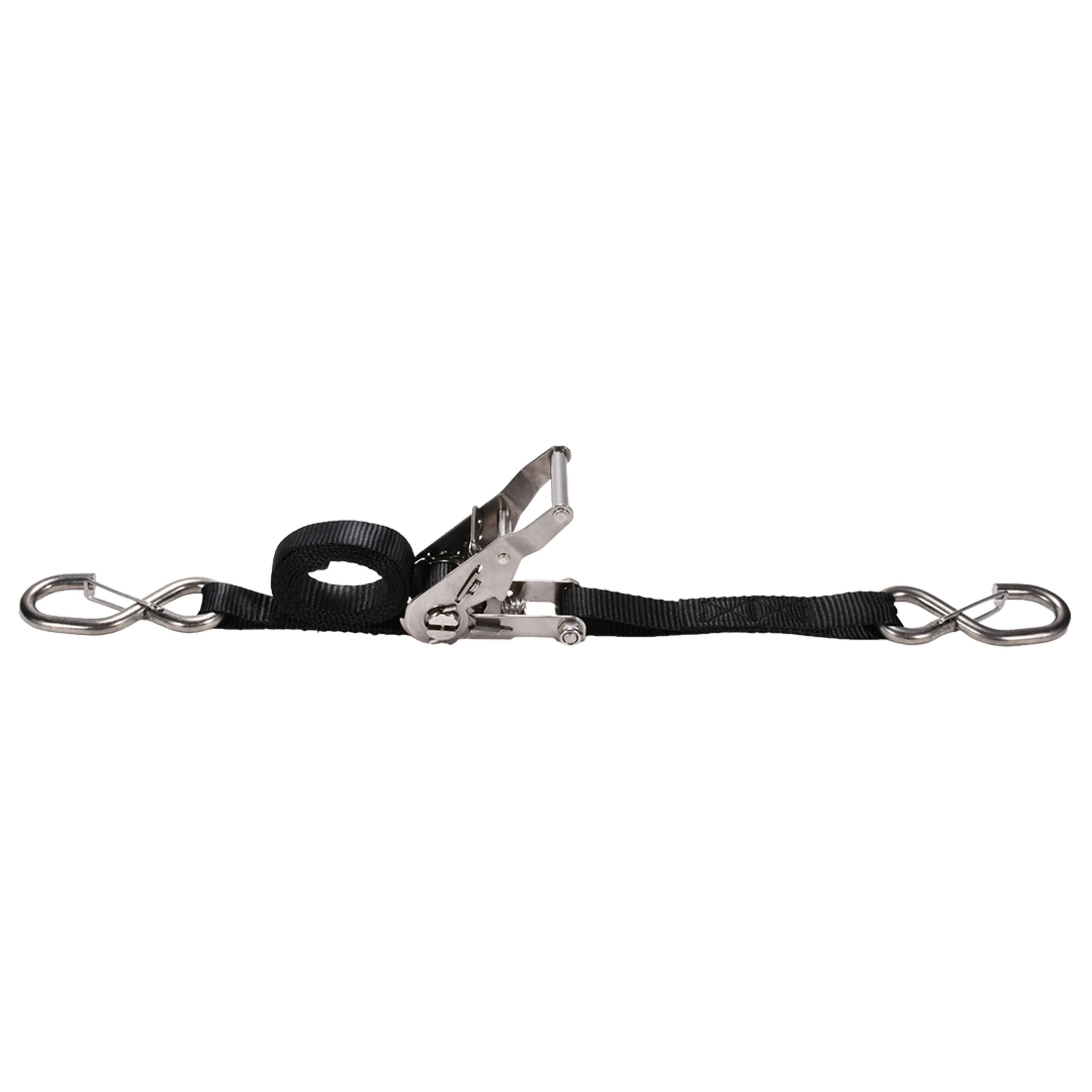 27mm 304 Stainless Steel Ratchet Strap with Locking S-Hook - 800kg BS