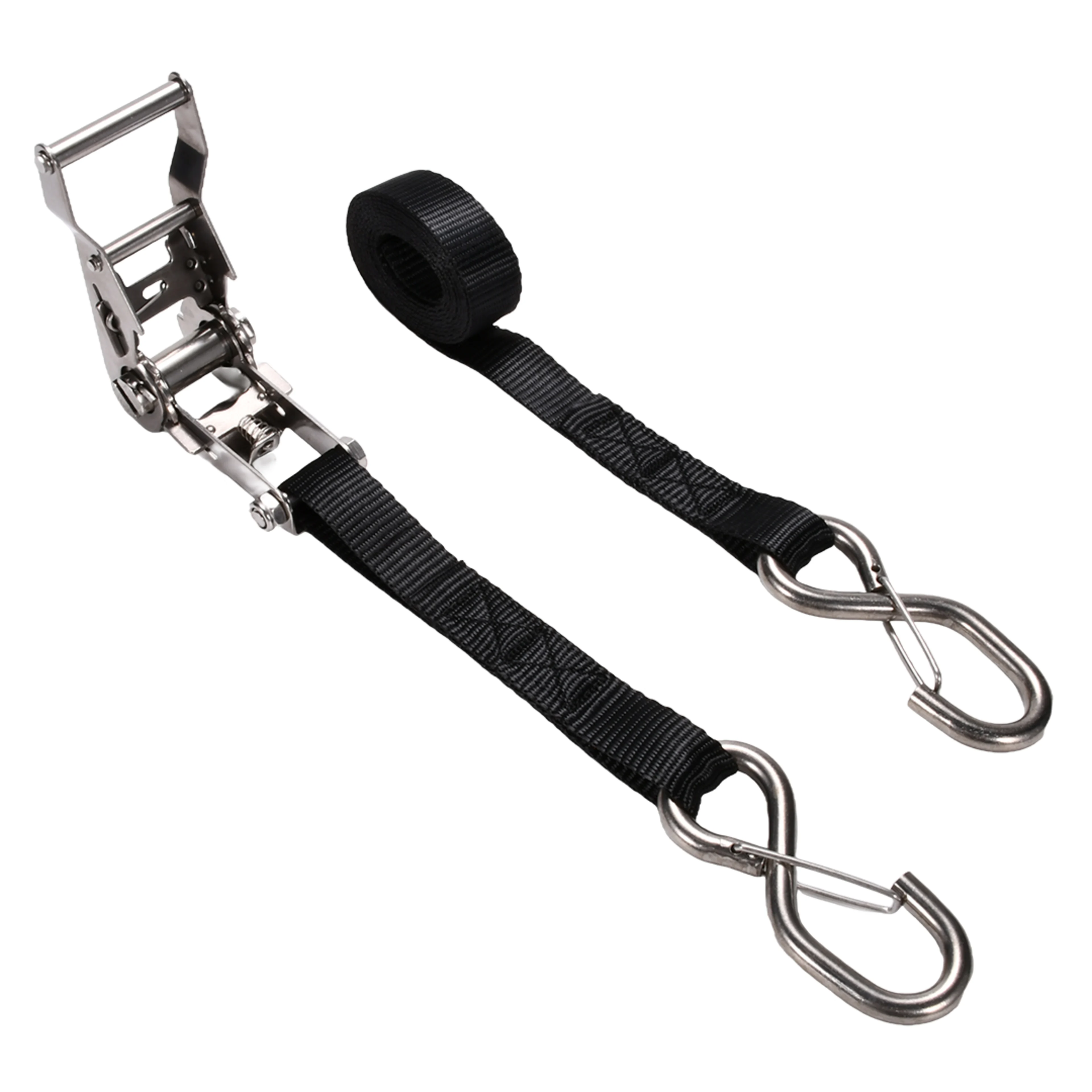 27mm 304 Stainless Steel Ratchet Strap with Locking S-Hook - 800kg BS