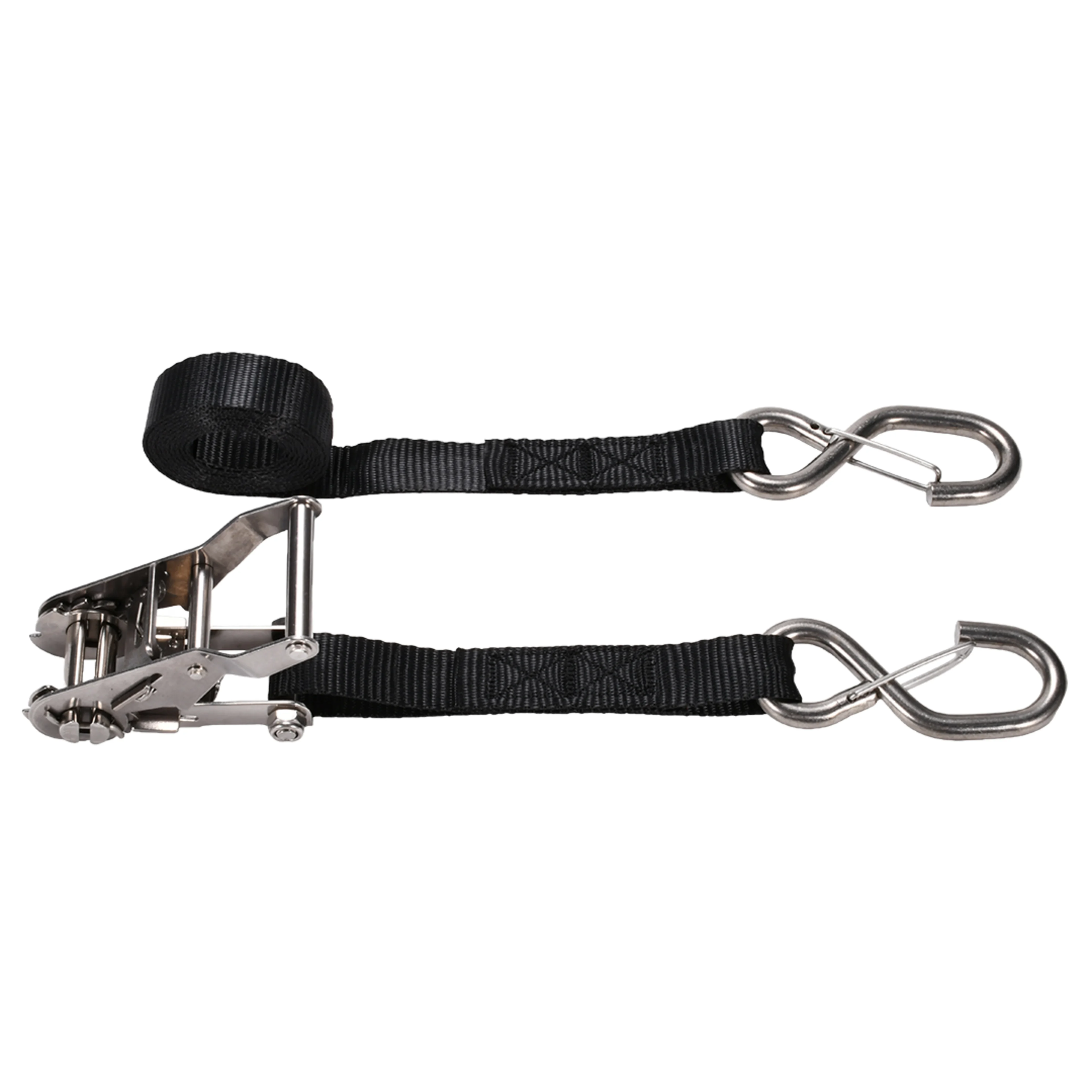27mm 304 Stainless Steel Ratchet Strap with Locking S-Hook - 800kg BS