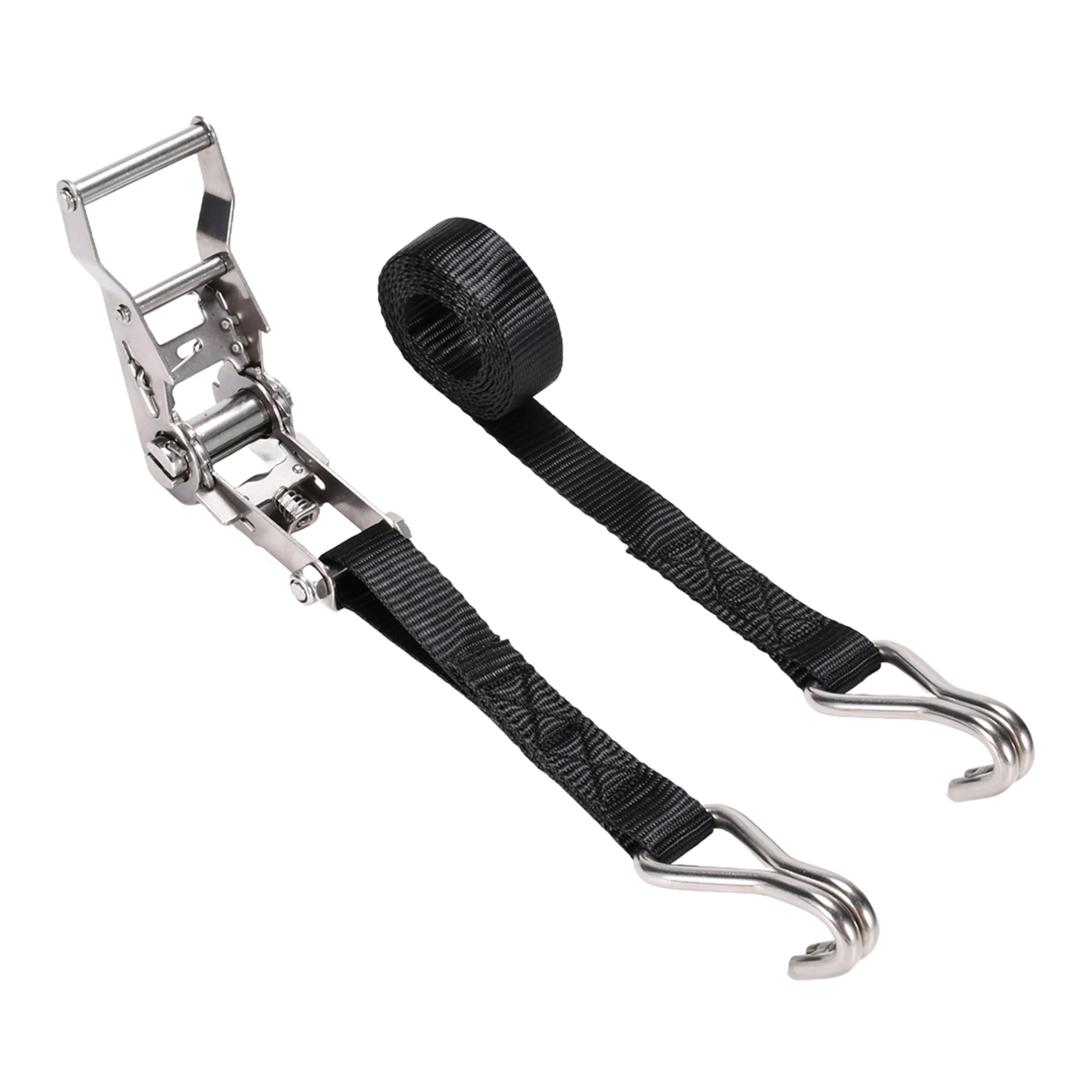 27mm 304 Stainless Steel Ratchet Strap with Double J-Hook - 1200kg BS