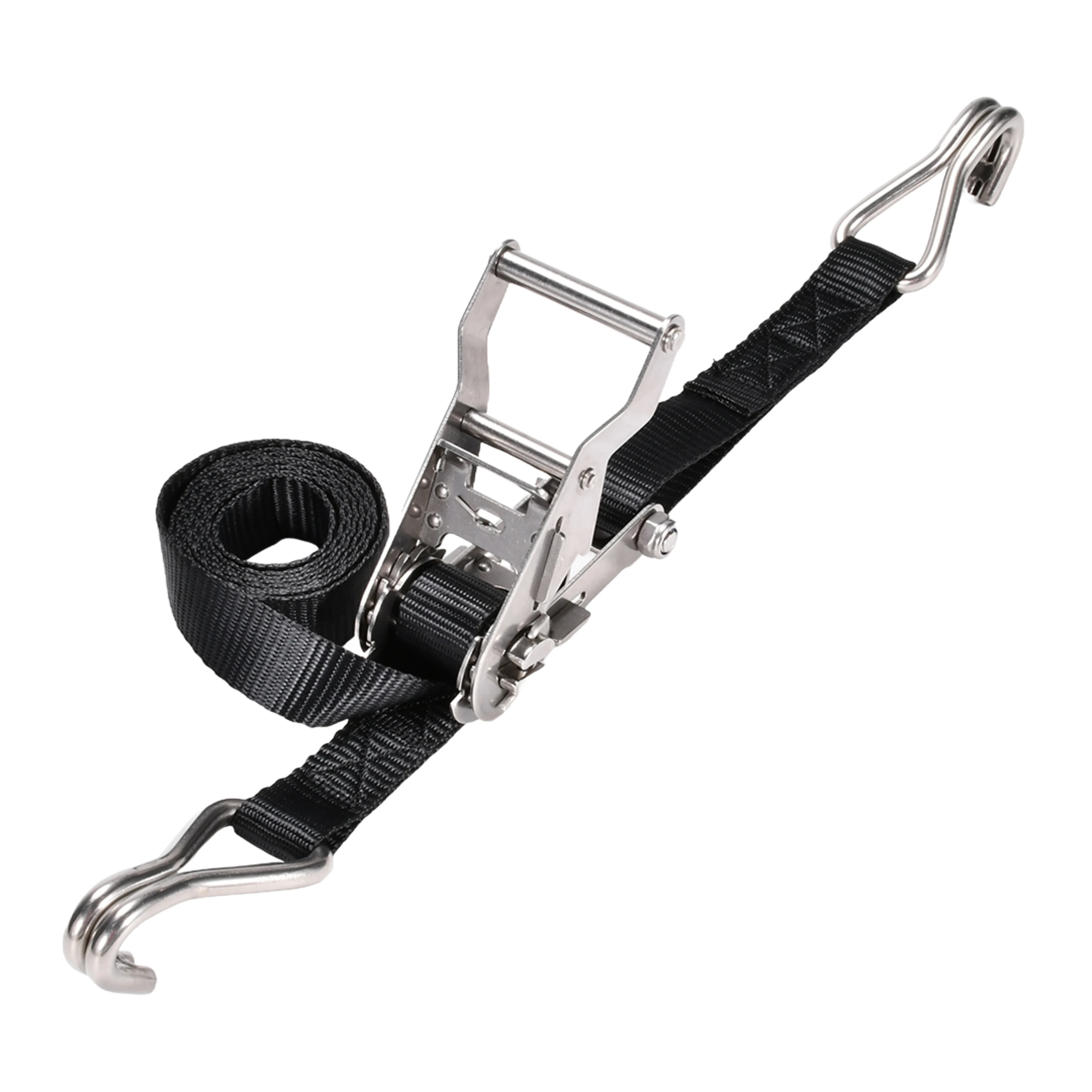 27mm 304 Stainless Steel Ratchet Strap with Double J-Hook - 1200kg BS
