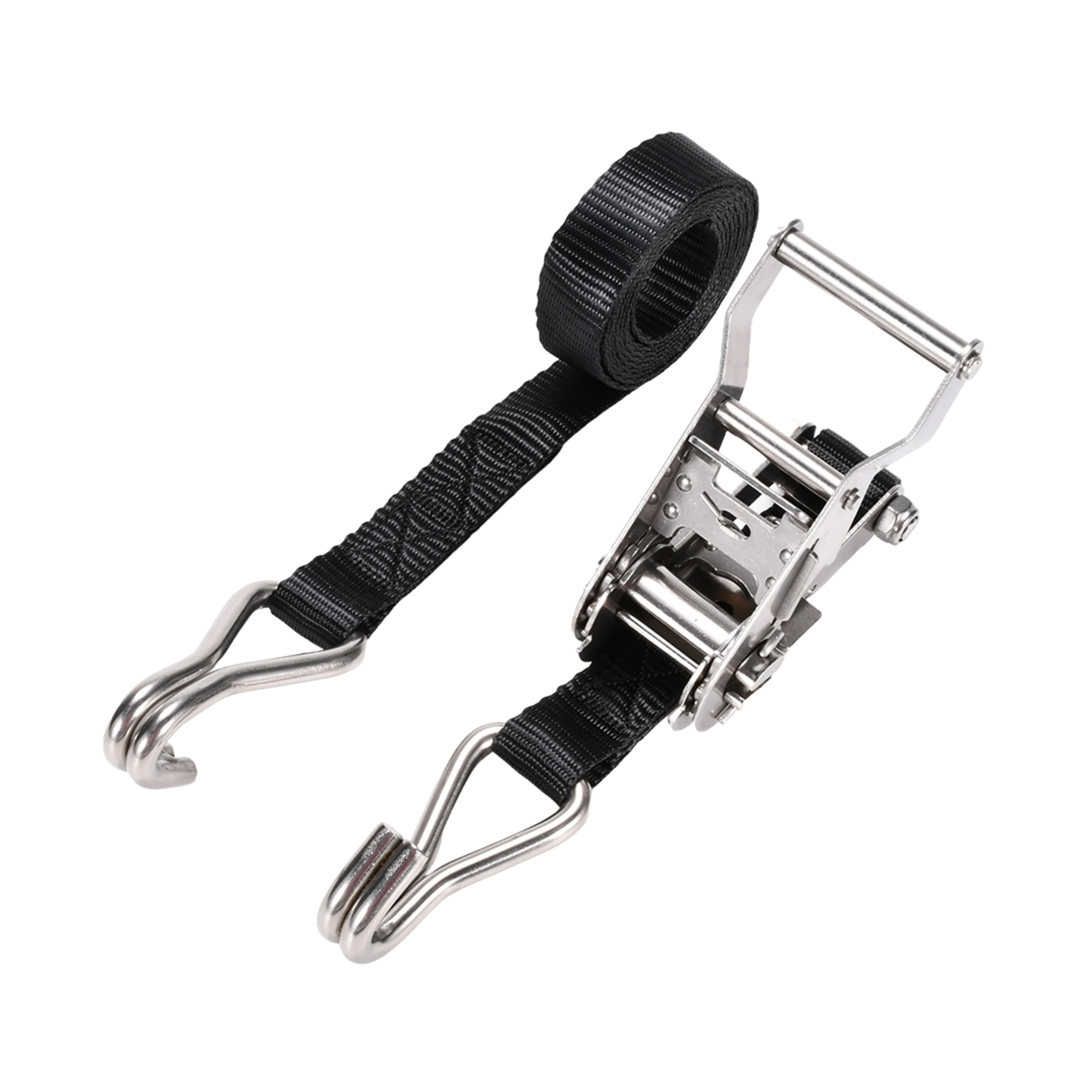 27mm 304 Stainless Steel Ratchet Strap with Double J-Hook - 1200kg BS