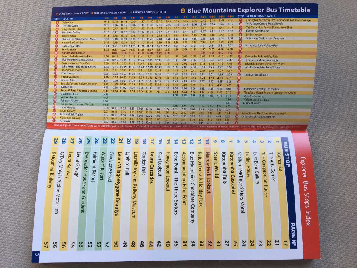 The bus timetable