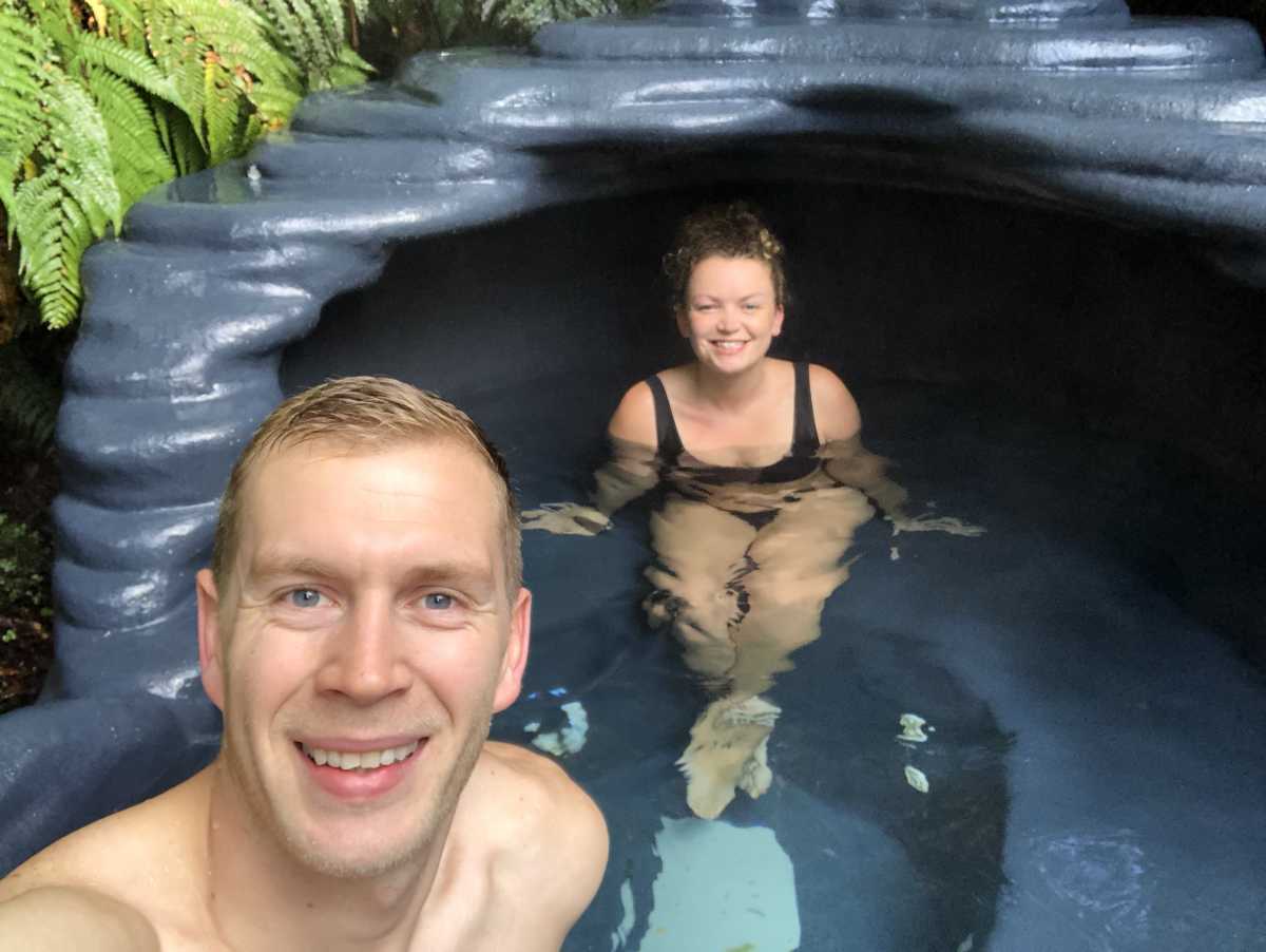 In the hot pools In the hot pools