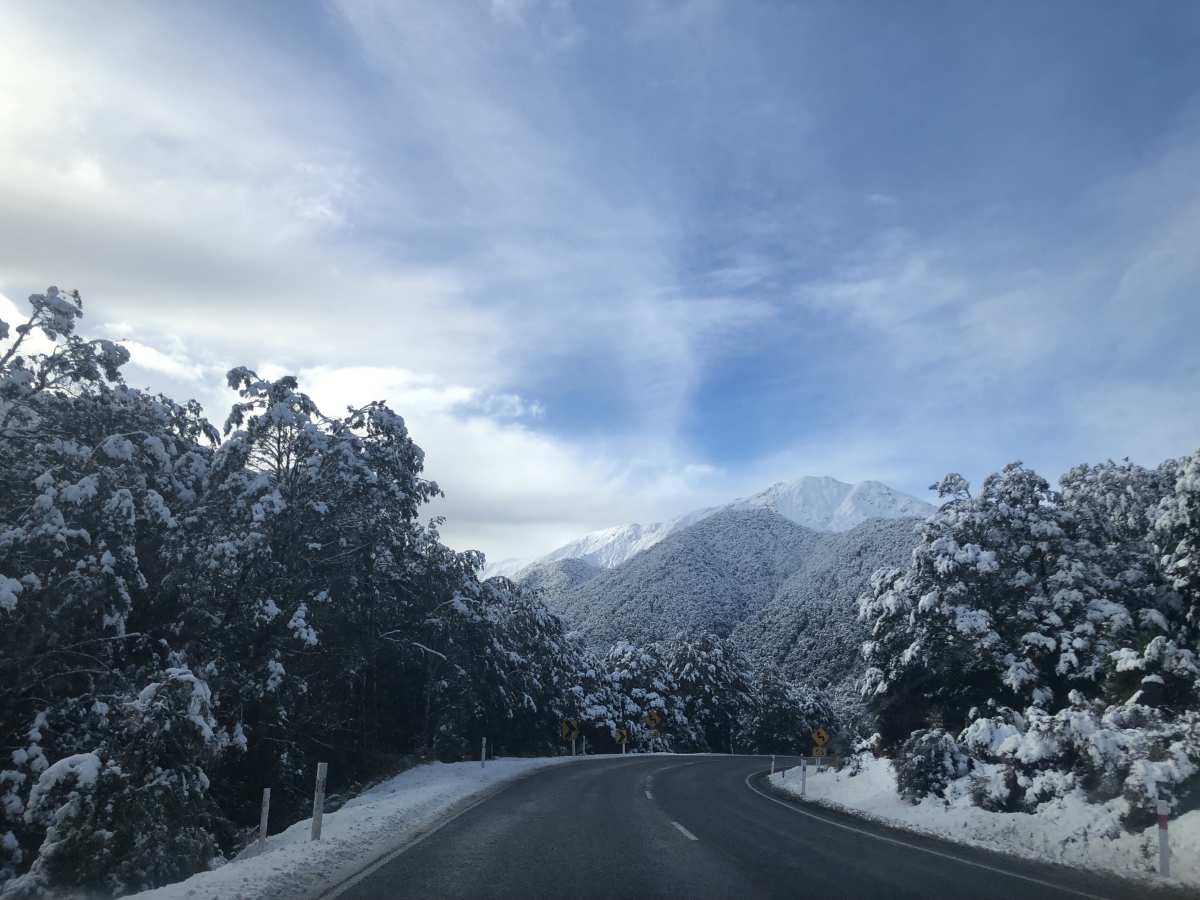 Snowy mountain drives