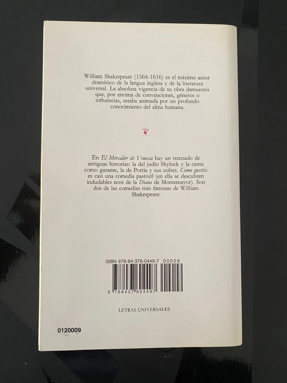 El Mercader de Venecia - Como Gusteis - William Shakespeare - detalle 2 - libro usado
