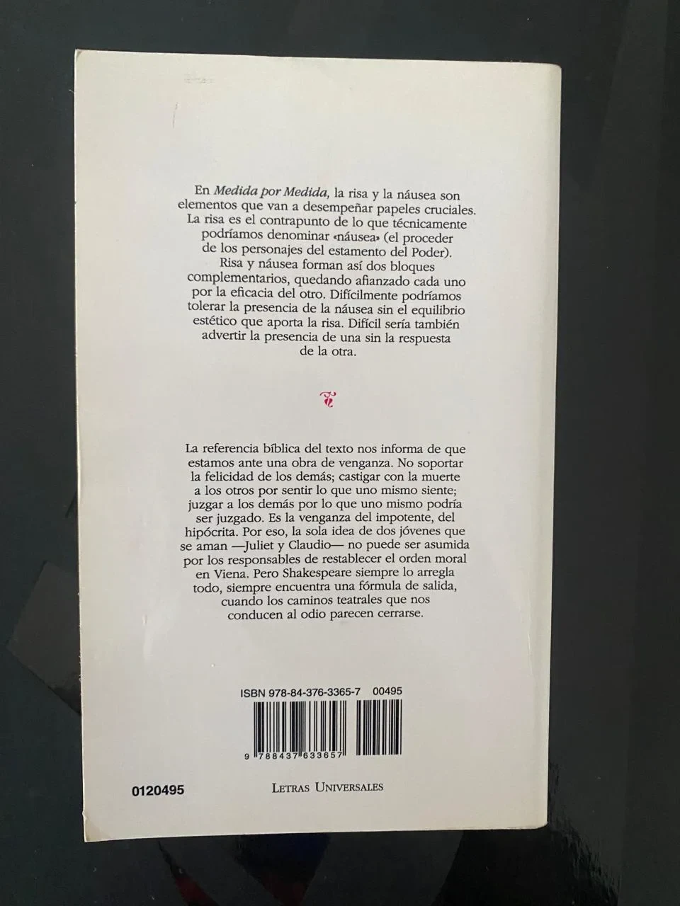 Medyda, Por Medida - William Shakespeare - detalle 2 - libro usado