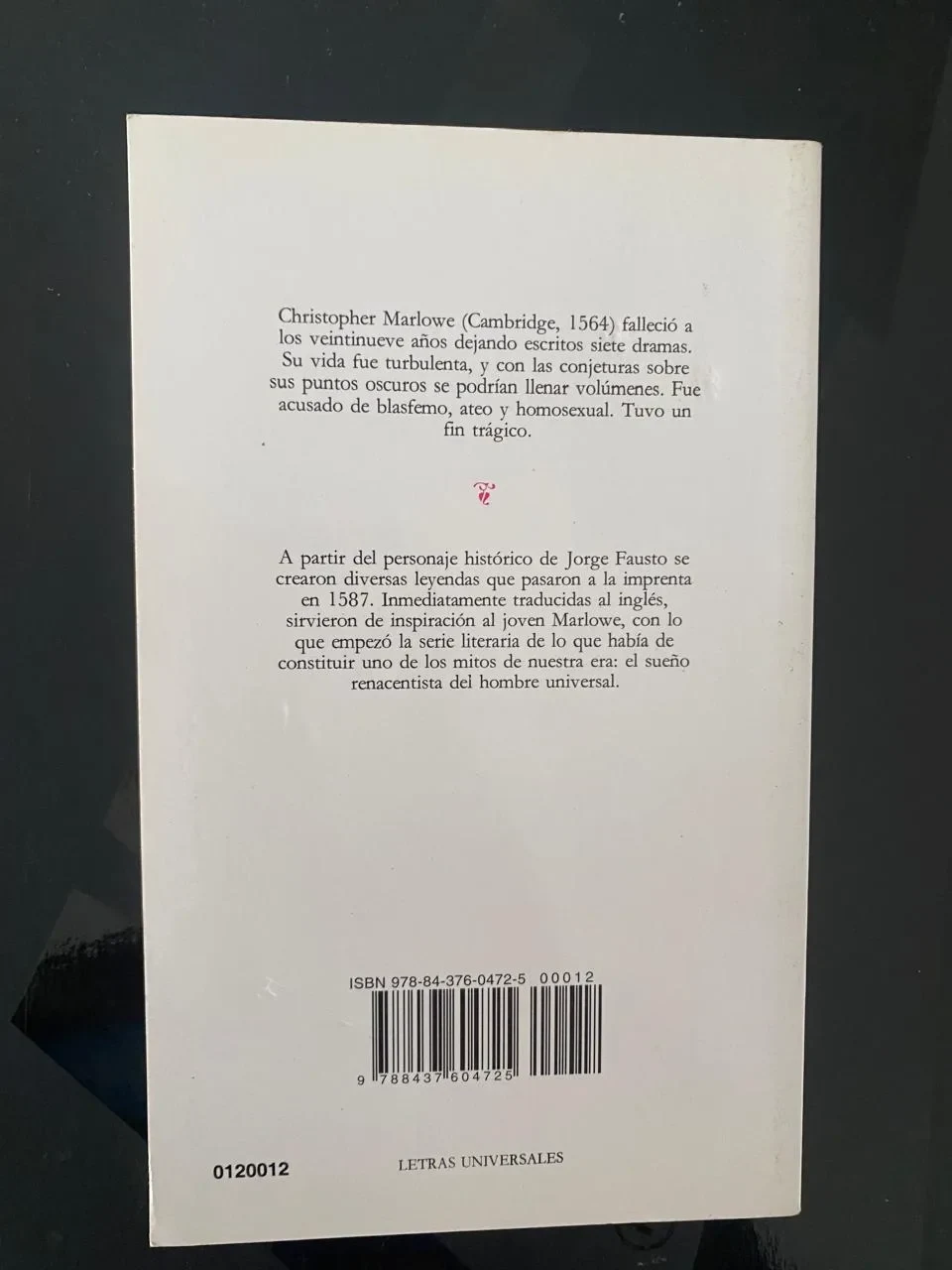 Fausto - Christopher Marlowe - detalle 2 - libro usado