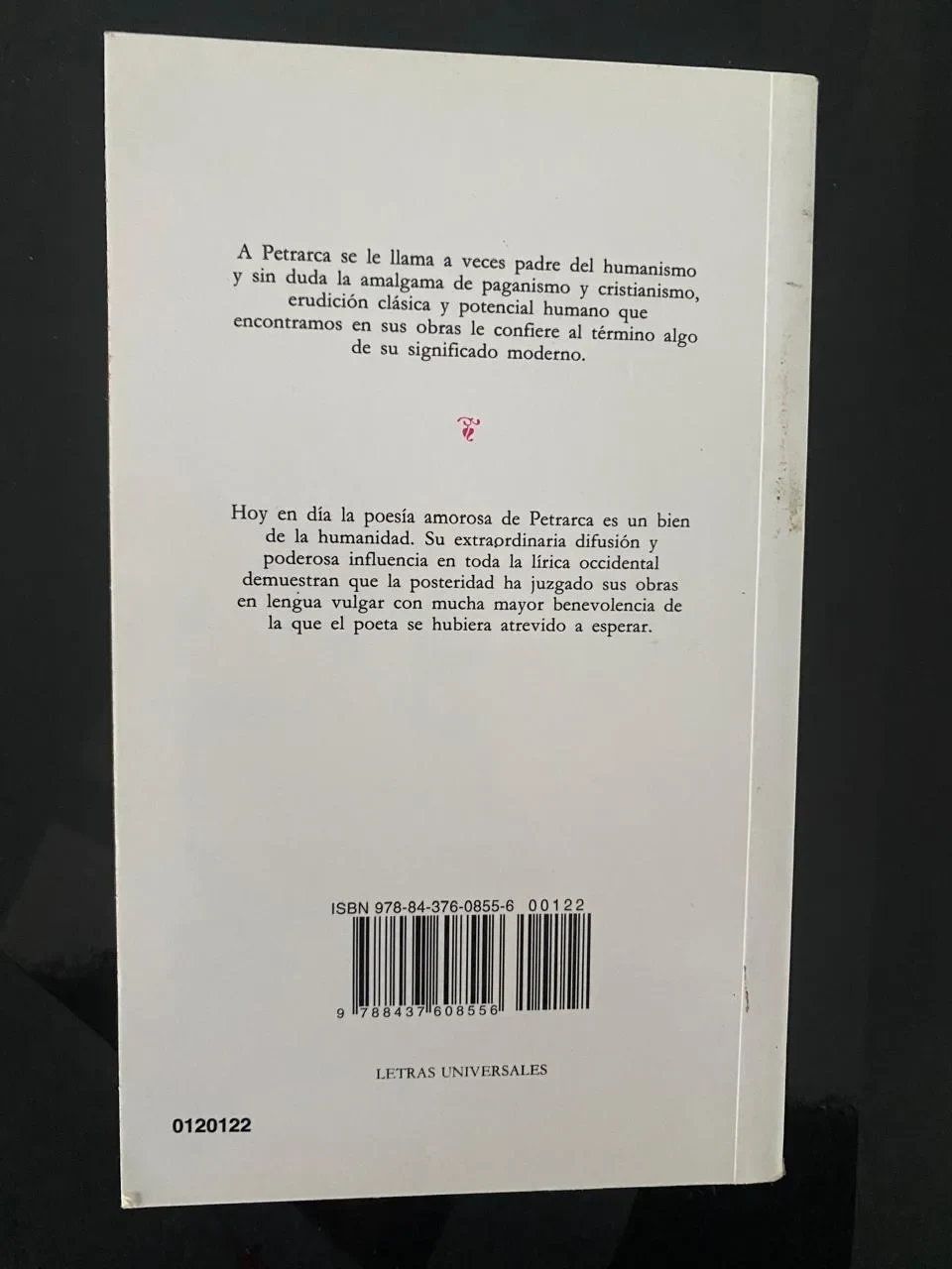 Cancionero II - Francesco Petrarca - detalle 2 - libro usado