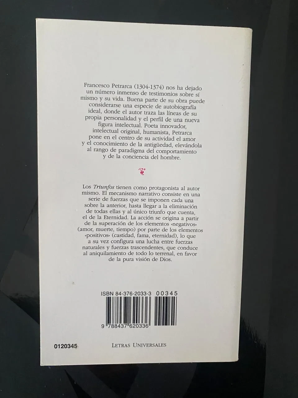 Triunfos - Francesco Petrarca - detalle 2 - libro usado