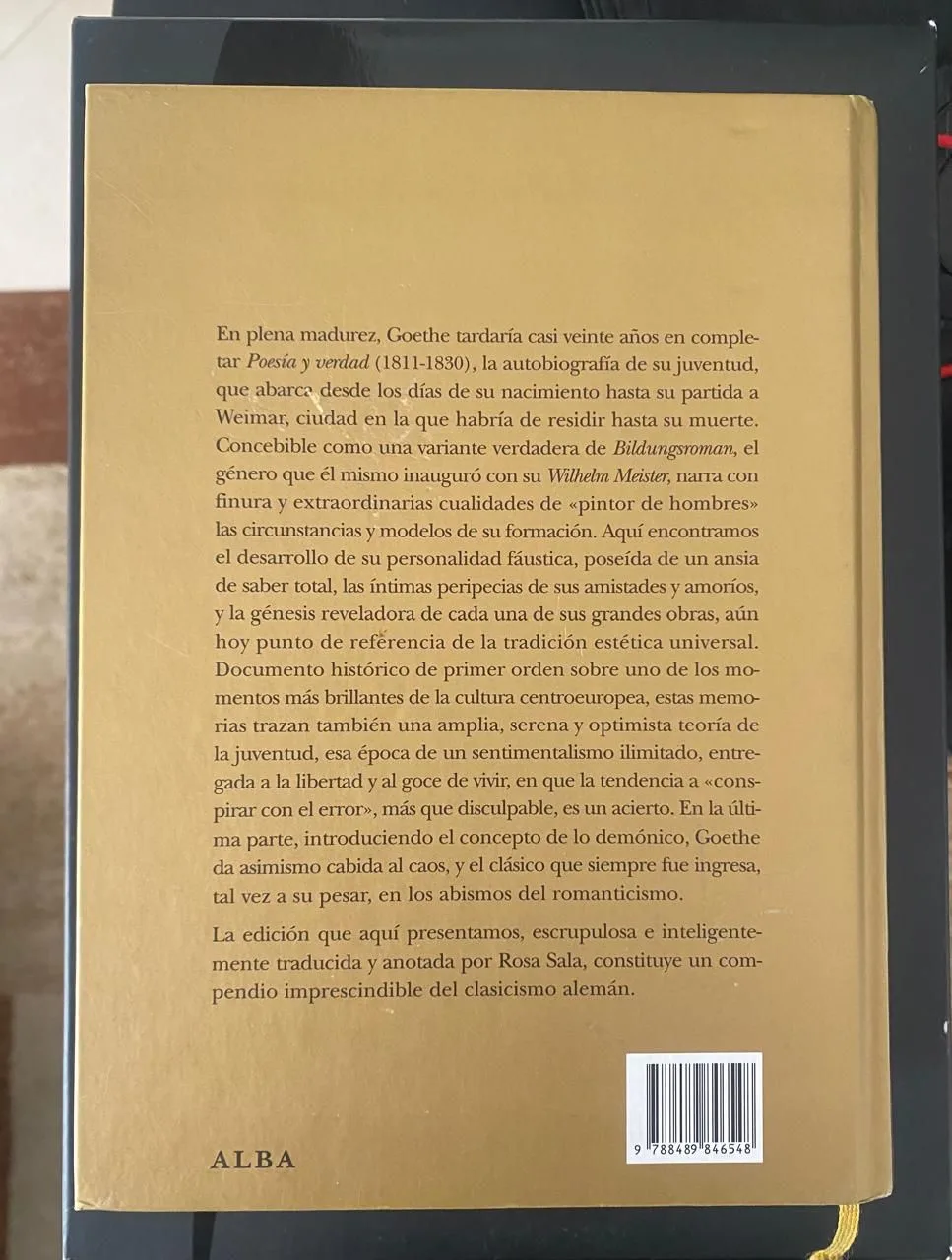 Poesía y verdad - Johann Wolfgang von Goethe - detalle 2 - libro usado
