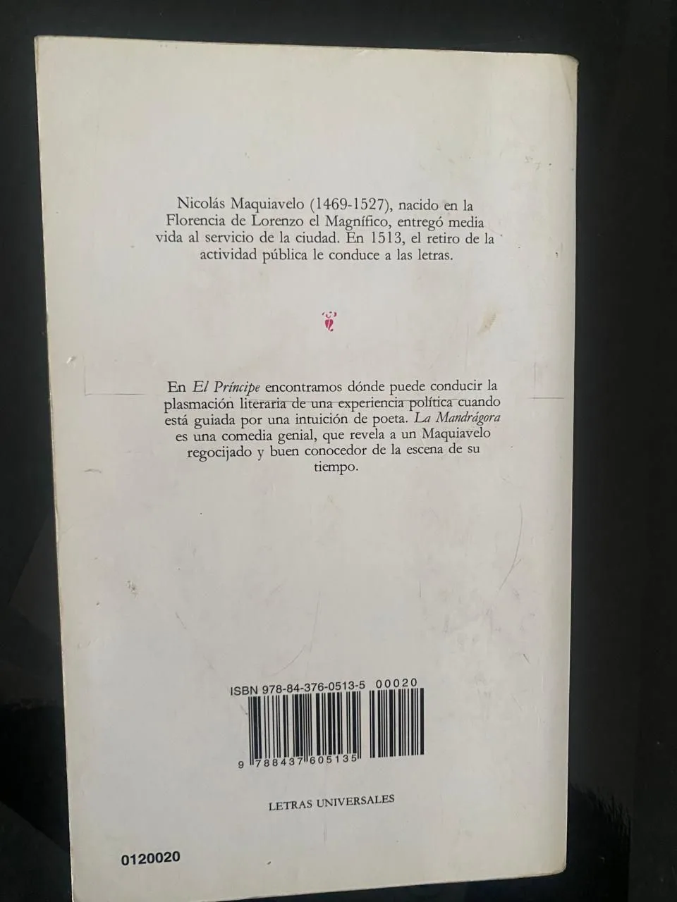 El Principe / La Mandrágora - Nicolas Maquiavelo - detalle 2 - libro usado