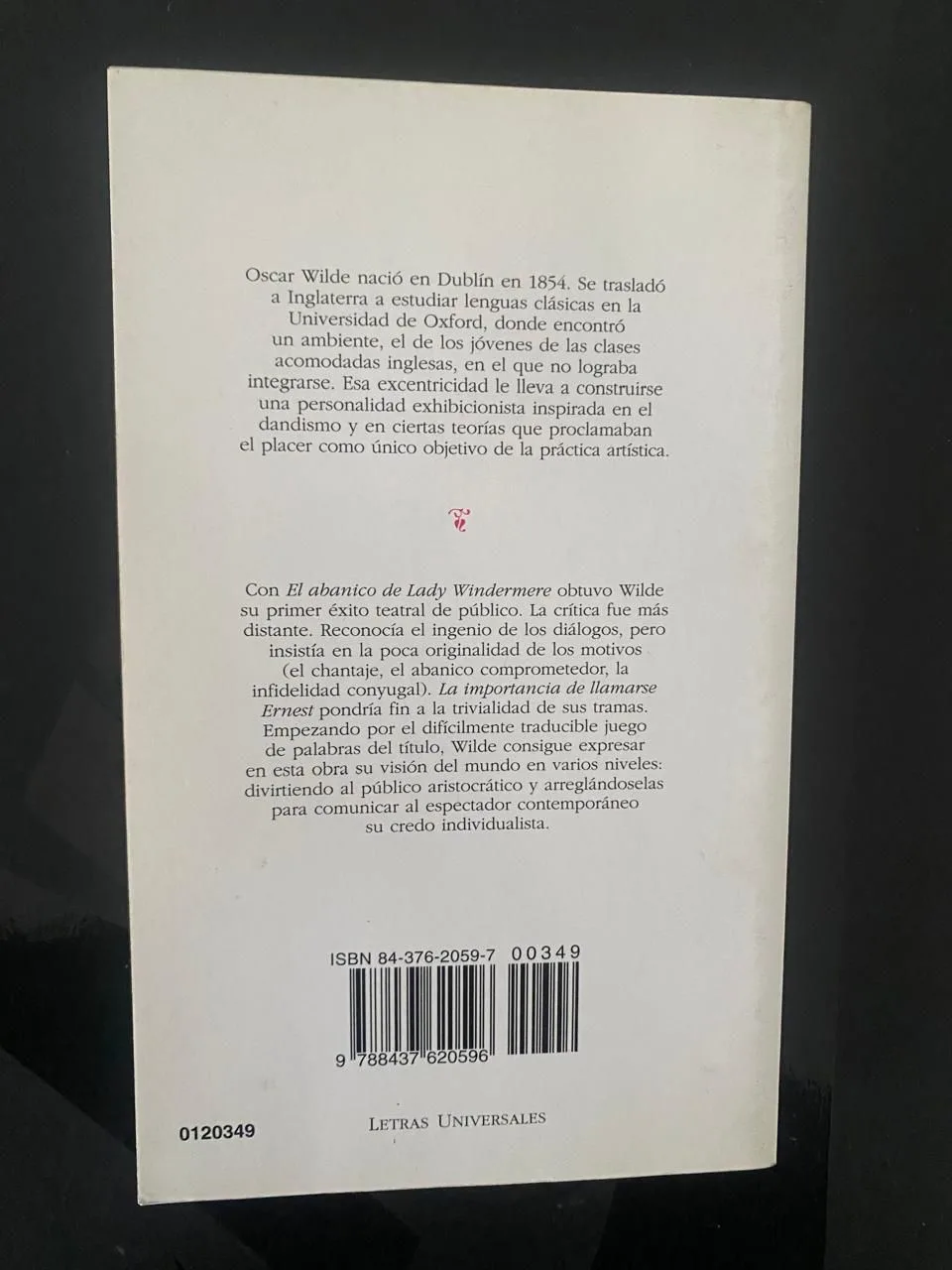 El Abanico De Lady Windermere - Oscar Wilde - detalle 2 - libro usado
