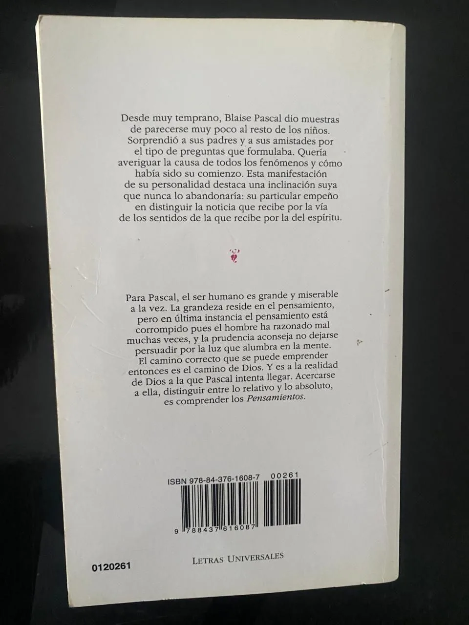 Pensamientos - Blaise Pascal - detalle 2 - libro usado