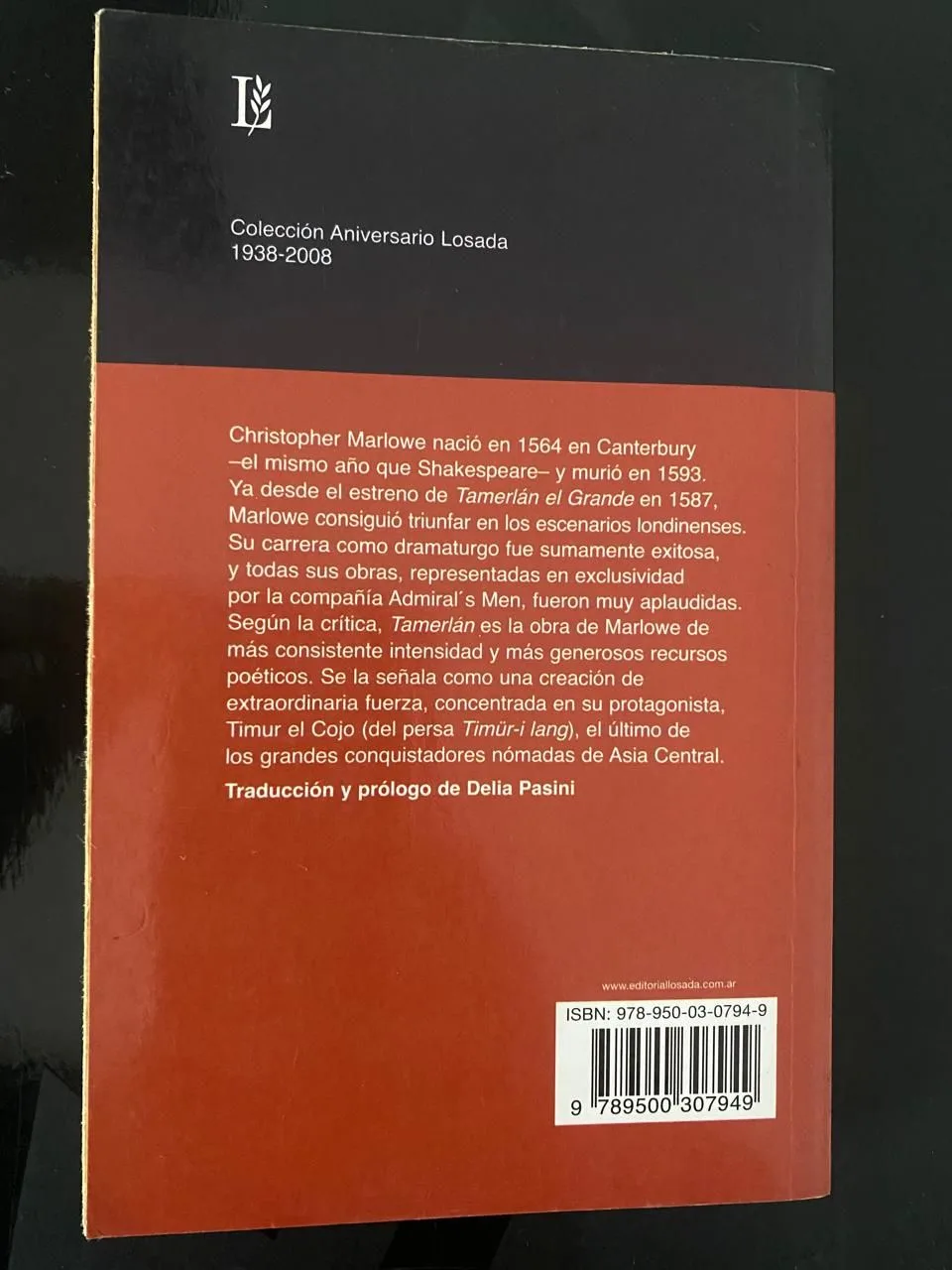Tamerlan el Grande I-II - christopher Marlowe - detalle 2 - libro usado
