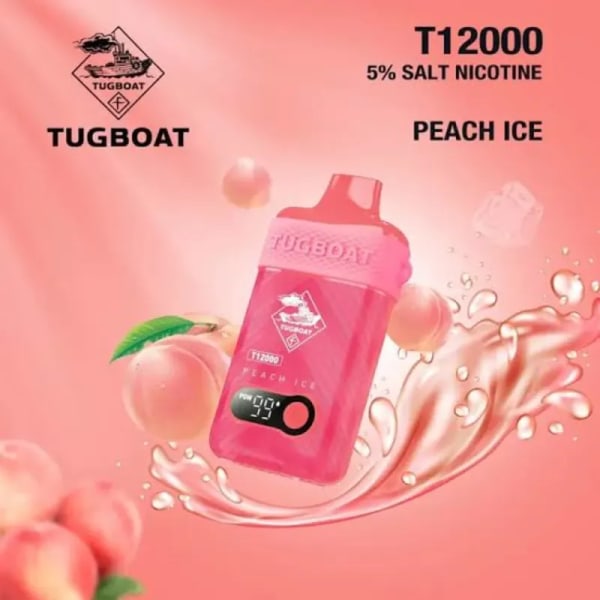 Peach Ice-Tugboat T12000 vape - Dally Vapes in Kenya