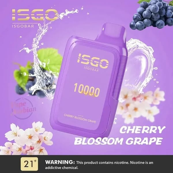 Cherry Blossom Grape-ISGO BAR 10000 Puffs vape - Dally Vapes in Kenya
