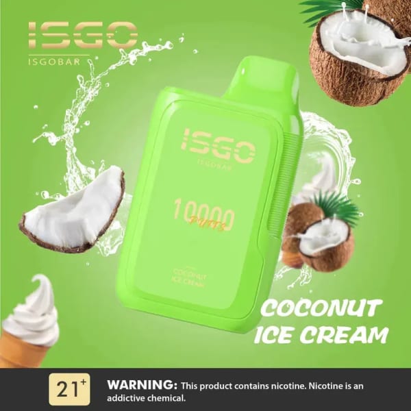 Coconut Ice-ISGO BAR 10000 Puffs vape - Dally Vapes in Kenya