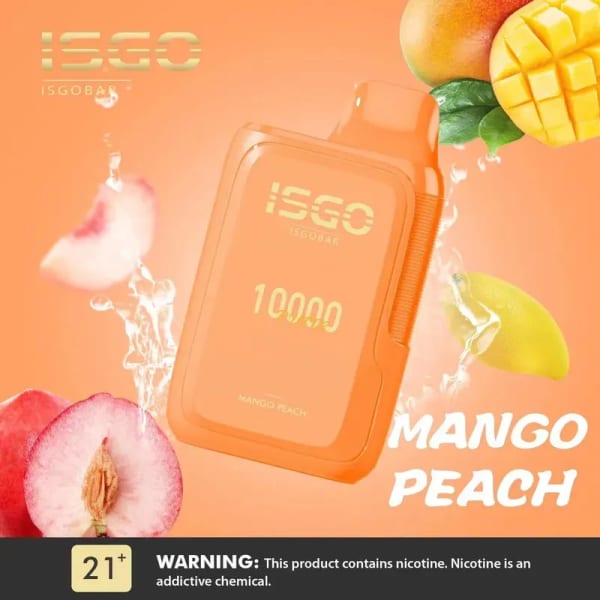 Mango Peach-ISGO BAR 10000 Puffs vape - Dally Vapes in Kenya