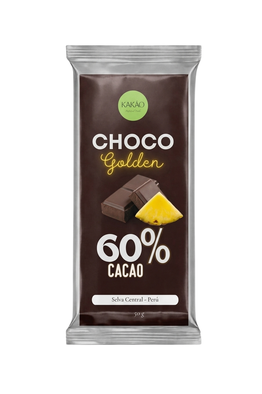 Tableta chocolate con piña 60% cacao