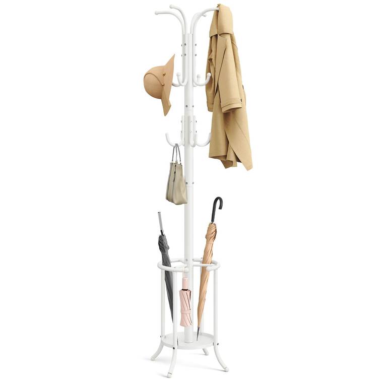 SONGMICS Perchero con Paragüero, 12 Ganchos 175 cm