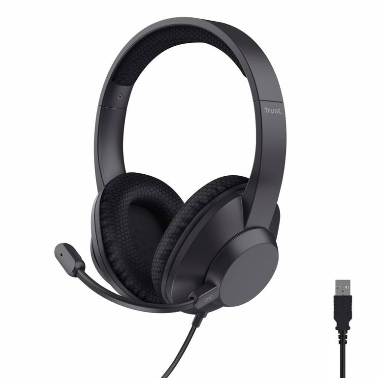 Trust Ayda MAX Auriculares con Cable USB Over Ear, Micrófono