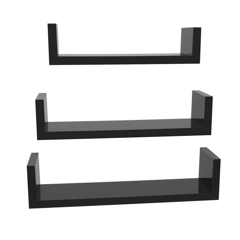 SONGMICS Custos Colección – Estantes de Pared, Juego de 6, 30/35/40 cm, Estantes Flotantes, Colgantes, Carga de 10 kg