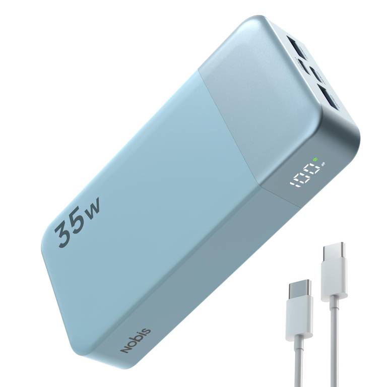 Nobis Power Bank 20000mAh 35W Cargador Portátil | Carga Rápida y Pantalla Digital