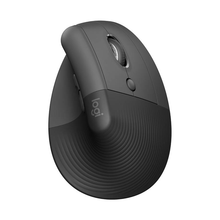 Ratón Ergonómico Vertical Logitech Lift (Gris, Clics Silenciosos, Multidispositivo)