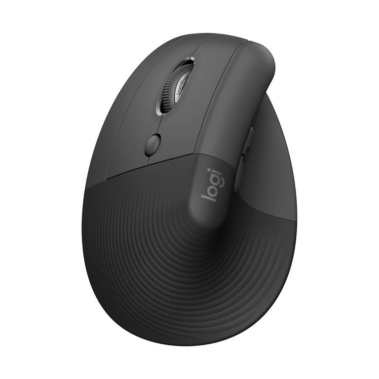 Ratón Ergonómico Vertical Zurdos Logitech Lift Left Gris (Bluetooth, receptor Logi Bolt USB, 57° ángulo natural, SmartWheel, silencioso)