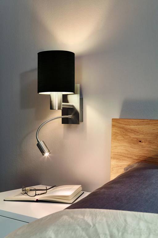EGLO lámpara de pared Pasteri para cama