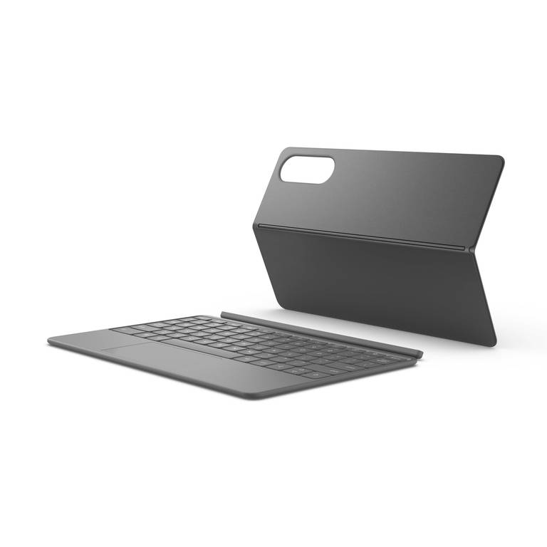 Pack Teclado Tablet Lenovo Yoga Tab (Conexión Instantánea Pogo-Pin, Entrada Inteligente con IA ) Incluye Teclado + Tapa Trasera – Gris Luna