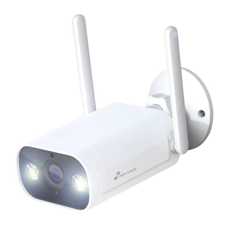 NIVIAN- Cámara Bullet WiFi 2,4Ghz 2K Apta para Exterior IP66 Función detección Humanos Visión Nocturna 10m Alexa y Google Home