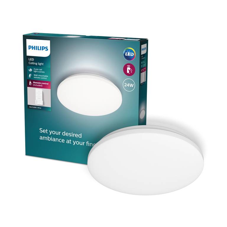 Philips Plafón LED de Techo Philips Izso, 24W, 2500 Lúmens Luz Blanca Regulable de Cálida a Fría 38cm