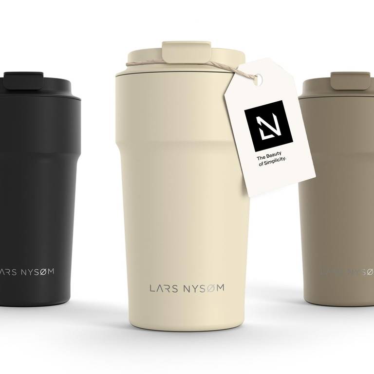 LARS NYSØM Taza Termica Cafe 500ml – Vaso Termo Cafe para Llevar – Aislante