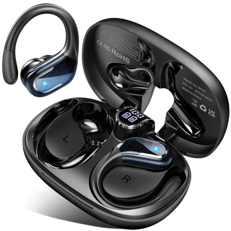 Auriculare Inalámbricos Deportivos, 75H Bluetooth 5.4 Cancelacion Ruido ENC Mic,HiFi Estéreo,Inalambricos Bluetooth IPX8 Impermeable