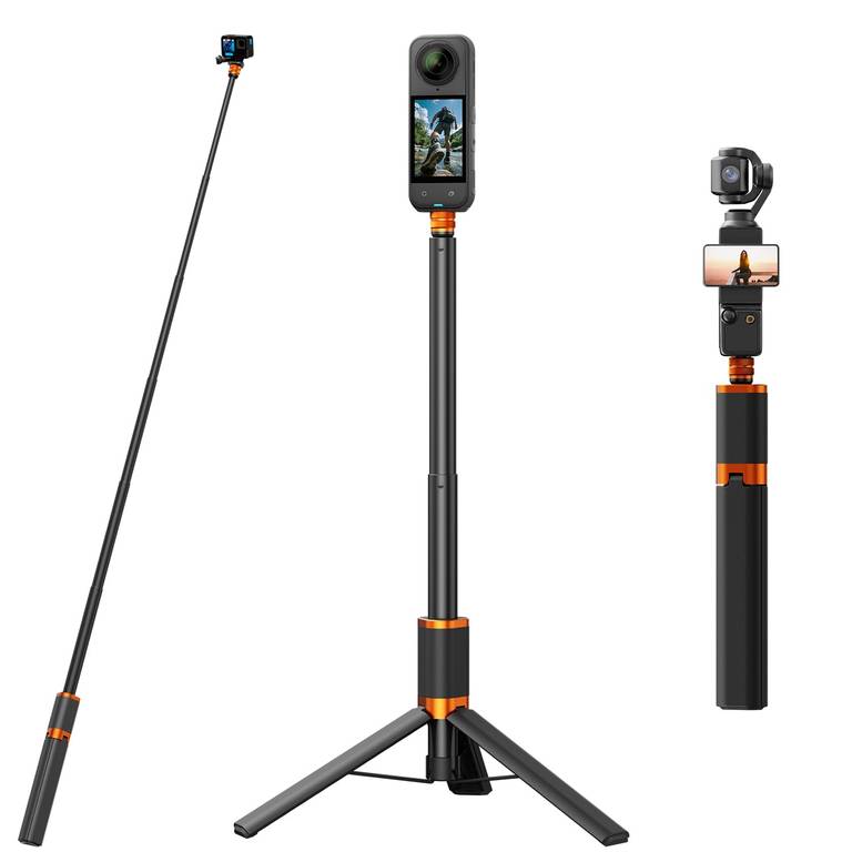 Trípode invisible para selfie de 48 pulgadas para Insta360 X4/GO 3/X3/ONE RS/ONE X2/ONE X/GO 2/ONE R/ONE