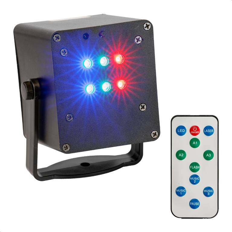 Ibiza Caja de luz LED – Efecto estroboscópico – 6 x 1W RGB