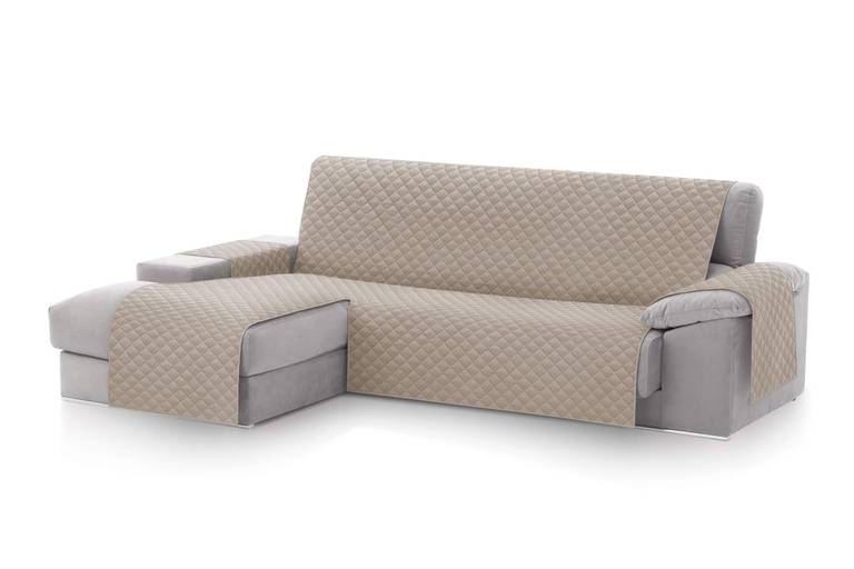Textilhome Cubre Sofá Chaise Longue Malu Brazo Izquierdo 240 cm Beige