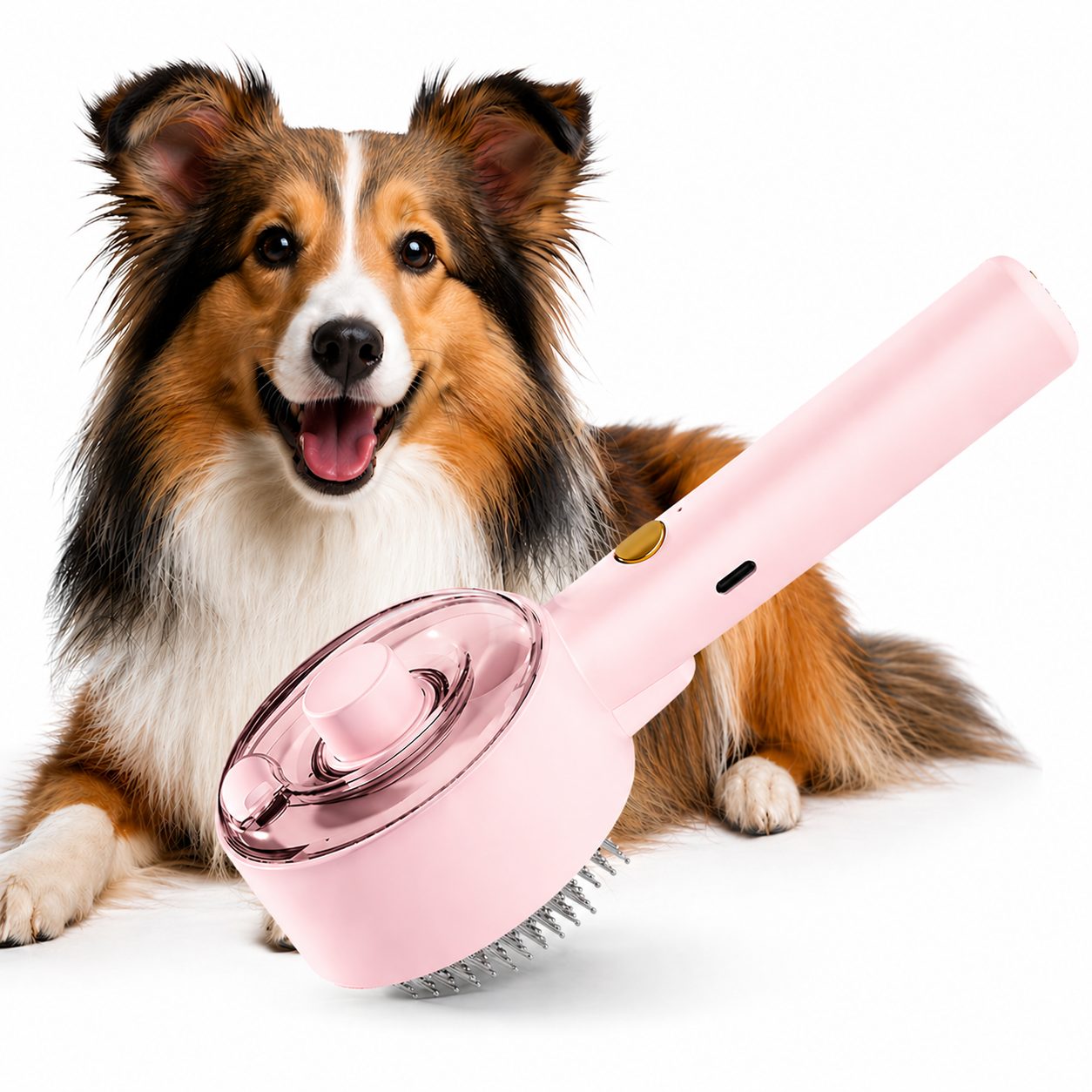 Cepillo de aseo para mascotas con función de pulverización FreshPaw